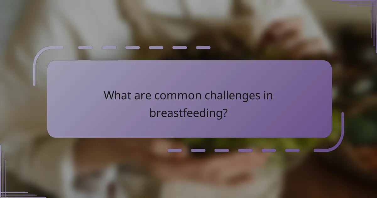What are common challenges in breastfeeding?