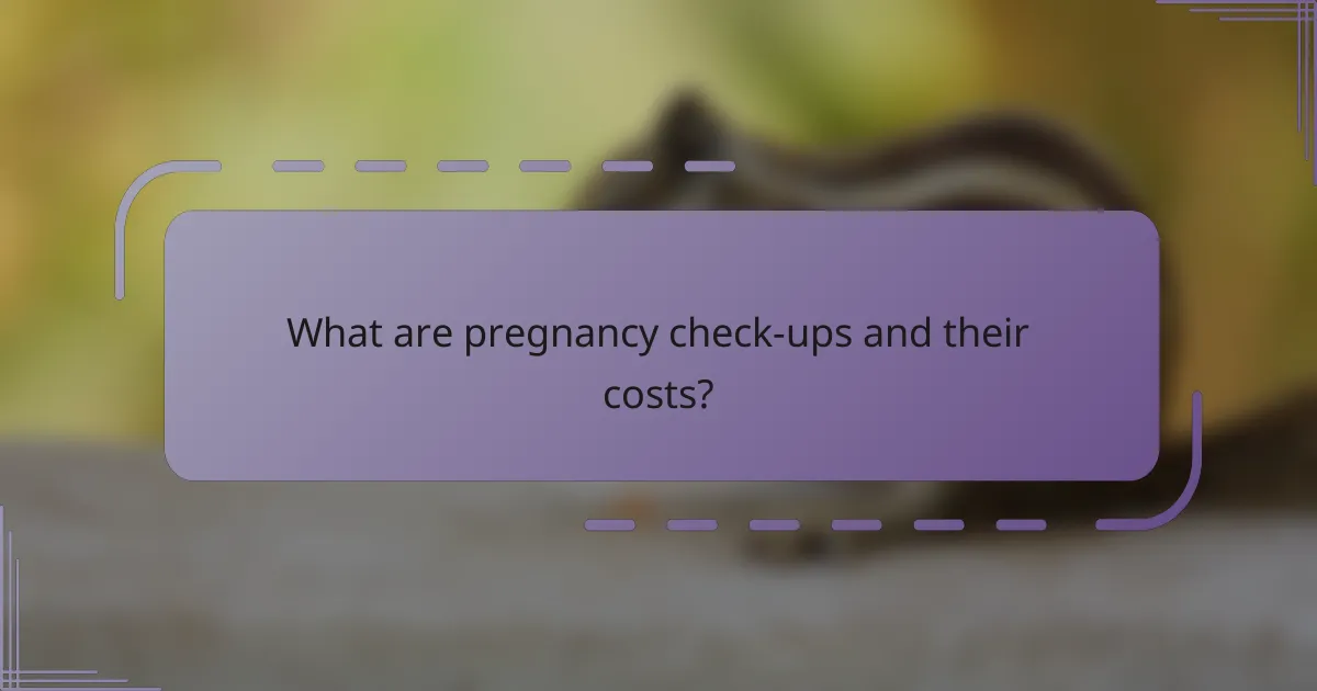 What are pregnancy check-ups and their costs?