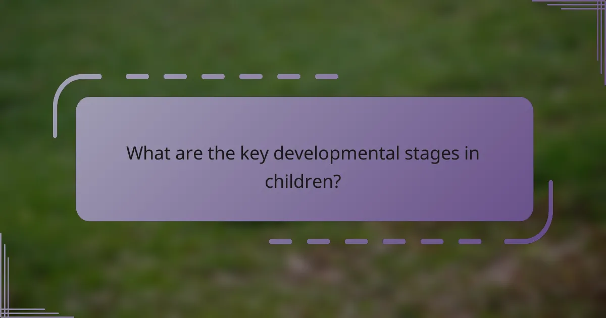 What are the key developmental stages in children?